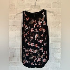 White House Black Market Floral Mixed Media Tank size XS